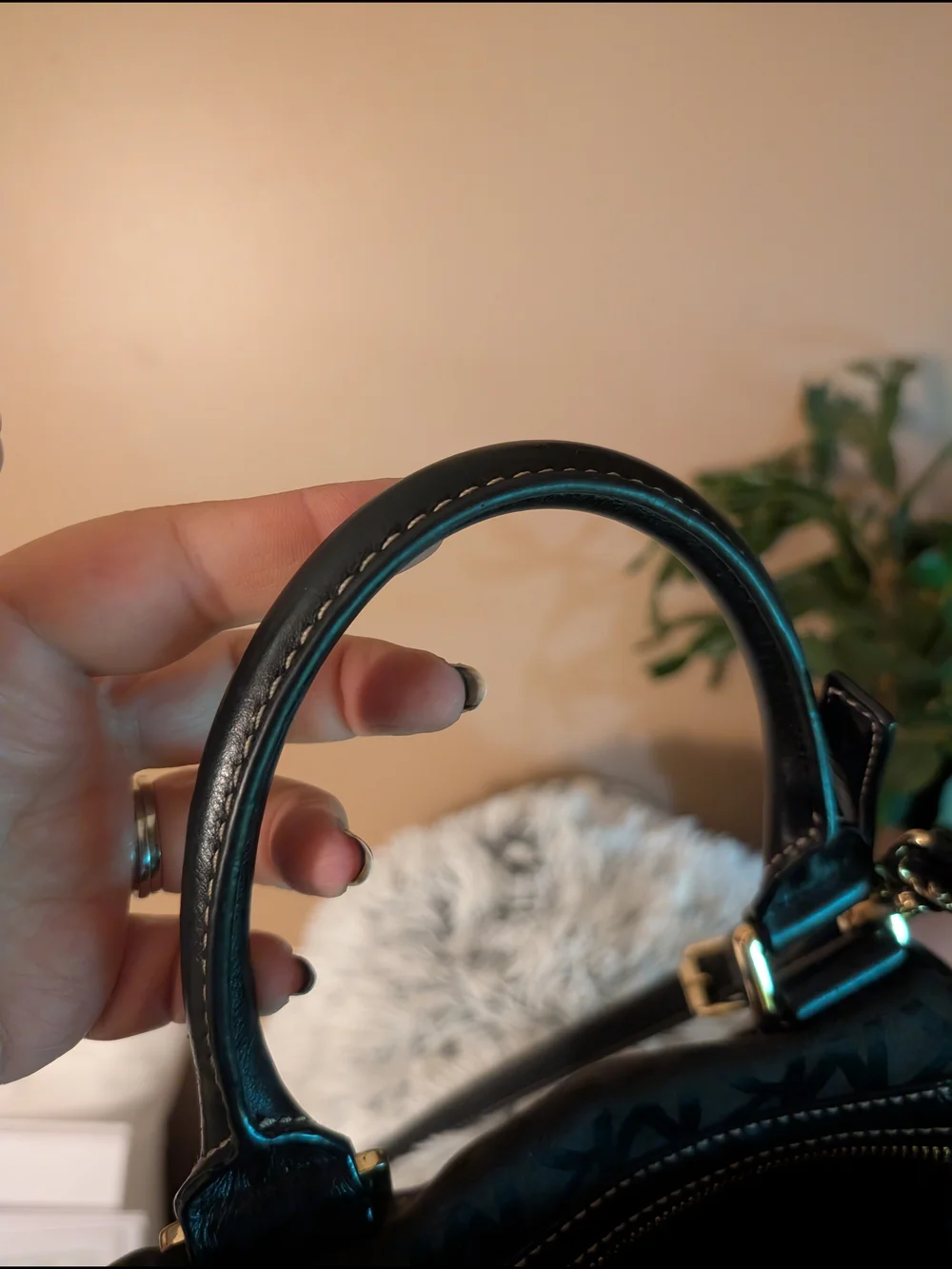Michael Kors Black MK Signature Satchel Bag